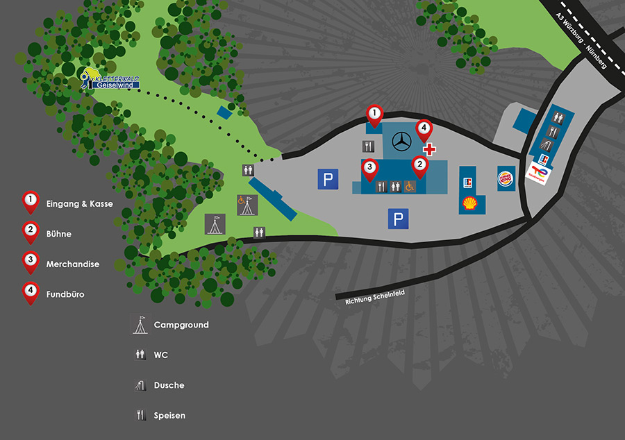 Lageplan Monsterfestival - Geiselwind 